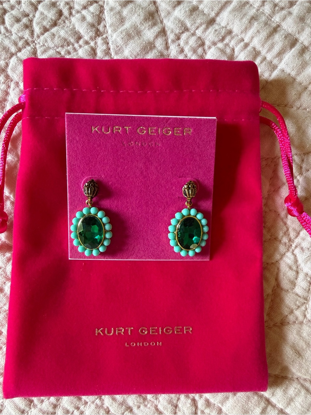 Kurt Geiger Green Regency Drop Earring